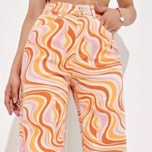 Shein multi color wide leg pants